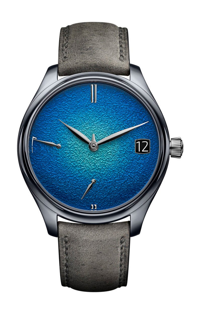 H. Moser & Cie Endeavour Perpetual Calendar Tantalum Blue Enamel Men's Watch 1800-2000