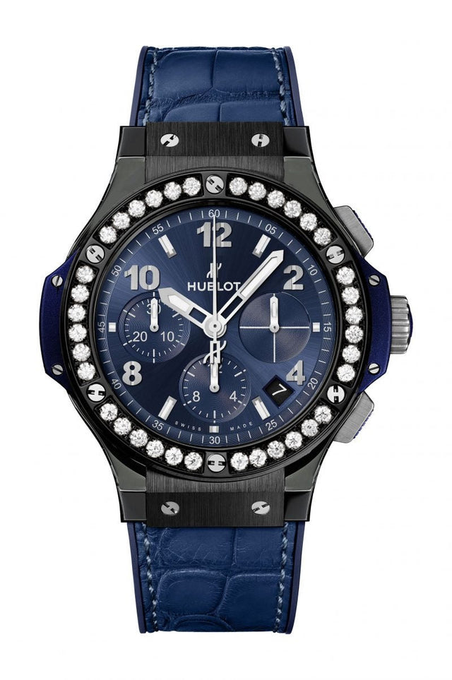 Hublot Big Bang Ceramic Blue Diamonds Woman's Watch 341.CM.7170.LR.1204