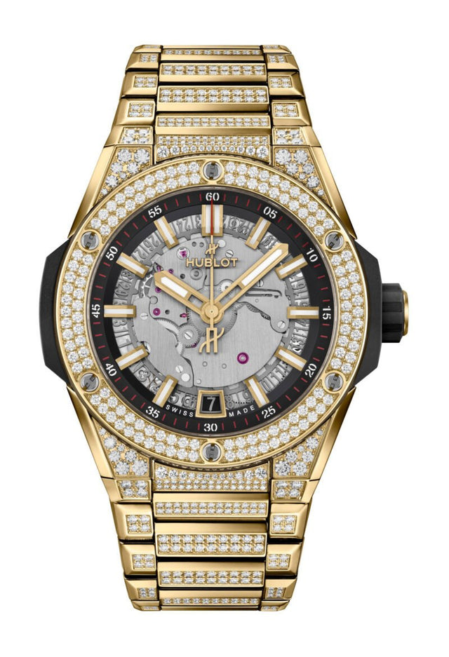 Hublot Big Bang Integrated Time Only Yellow Gold Pavé Men's Watch 456.VX.0130.VX.3704