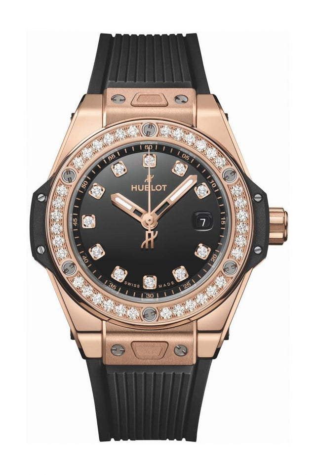 Hublot Big Bang One Click King Gold Diamonds Woman's Watch 485.0X.1280.RX.1204