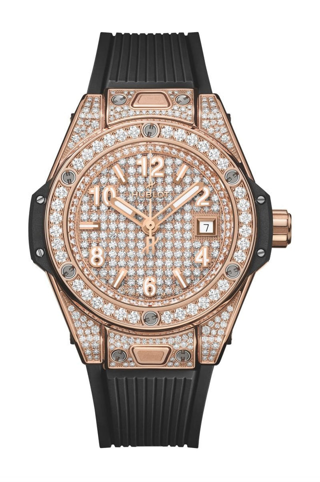 Hublot Big Bang One Click King Gold Full Pave Woman's Watch 485.OX.9000.RX.1604