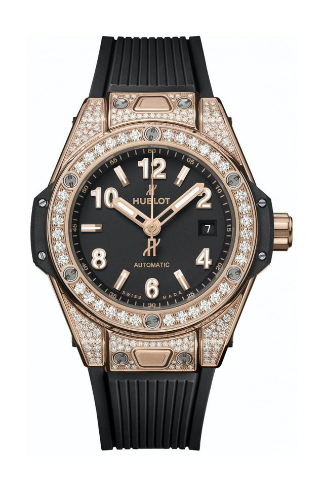Hublot Big Bang One Click King Gold Pavé 33mm Woman's Watch 485.OX.1180.RX.1604