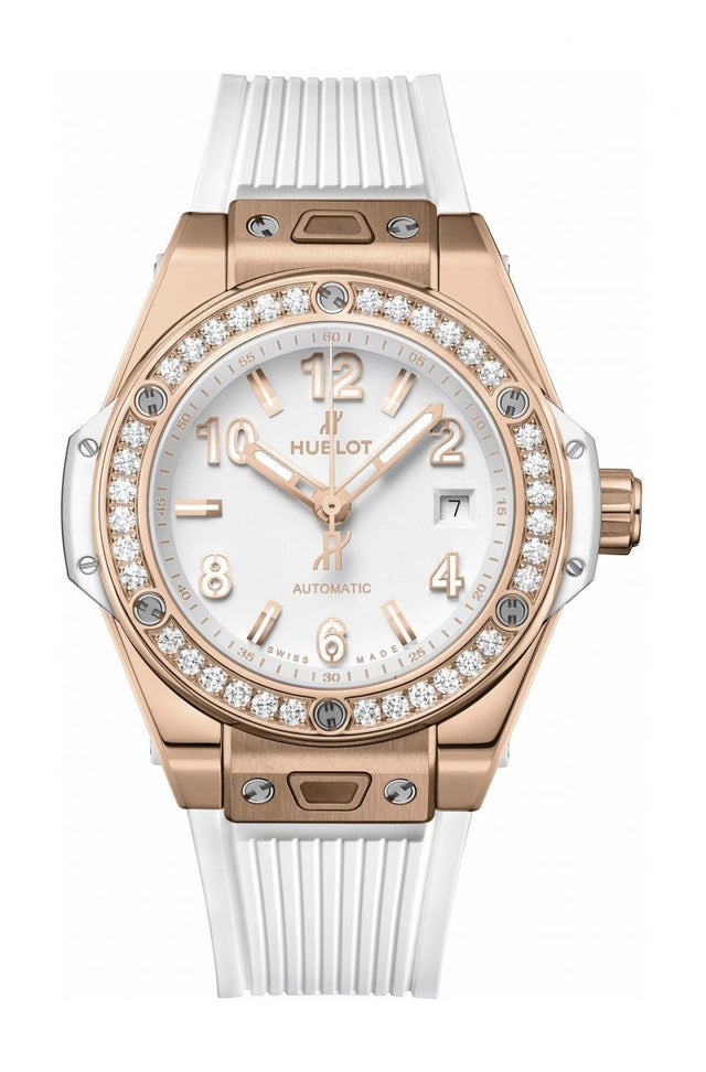 Hublot Big Bang One Click King Gold White Diamond 33mm Woman's Watch 485.OE.2080.RW.1204