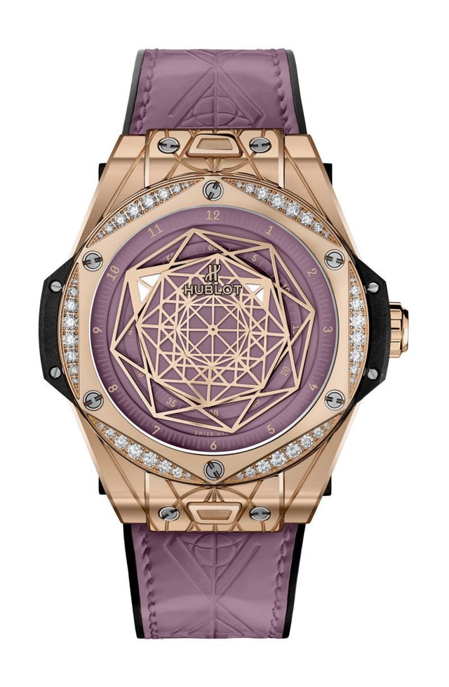 Hublot Big Bang One Click Sang Bleu King Gold Pink Diamonds Woman's Watch 465.OS.89P8.VR.1204.MXM20