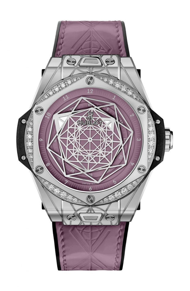 Hublot Big Bang One Click Sang Bleu Steel Pink Diamonds Woman's Watch 465.SS.89P7.VR.1204.MXM20