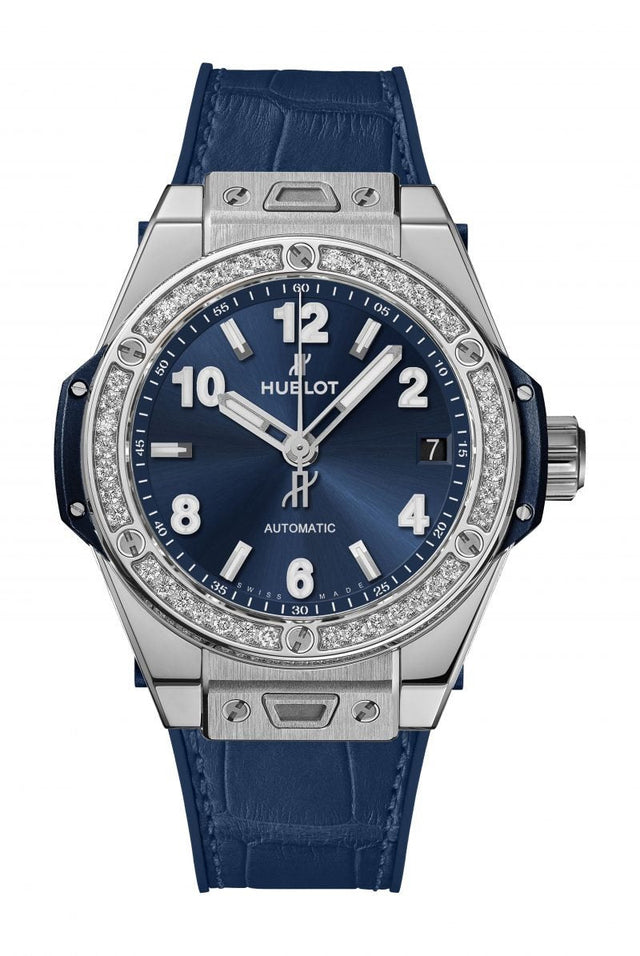 Hublot Big Bang One Click Steel Blue Diamonds Men's Watch 465.SX.7170.LR.1204