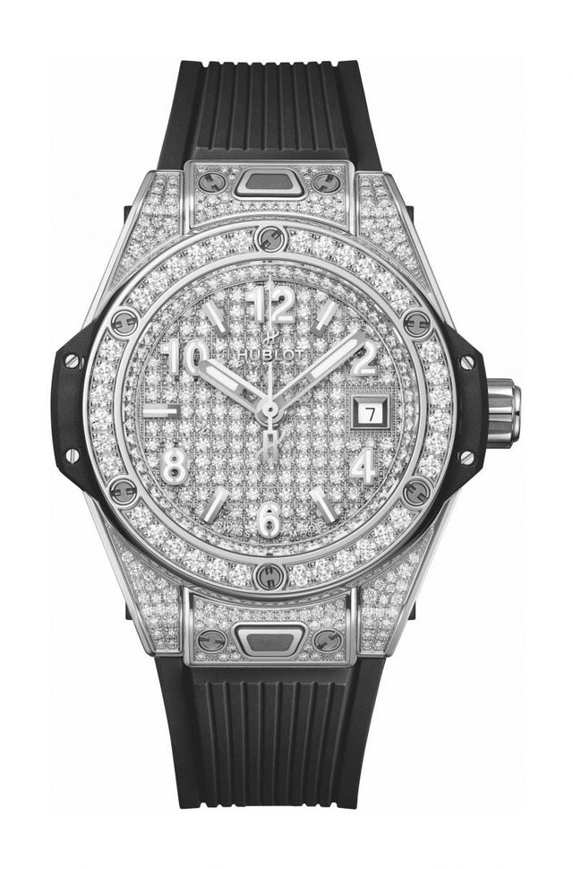 Hublot Big Bang One Click Steel Full Pave Woman's Watch 485.SX.9000.RX.1604