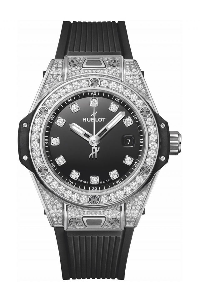 Hublot Big Bang One Click Steel Pave Woman's Watch 485.SX.1270.RX.1604