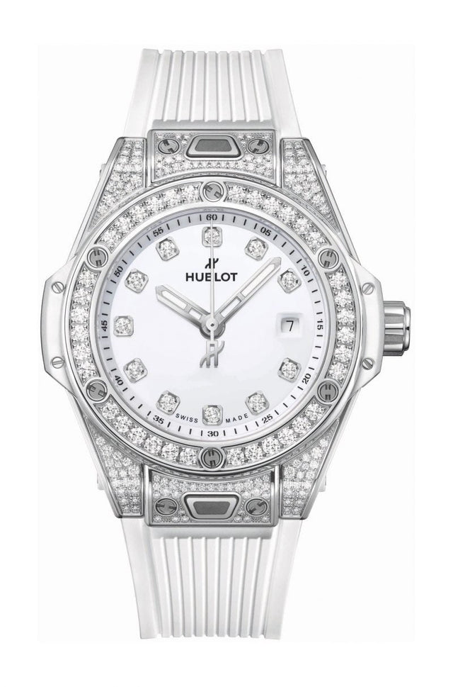 Hublot Big Bang One Click Steel White Pave Woman's Watch 485.SE.2210.RW.1604