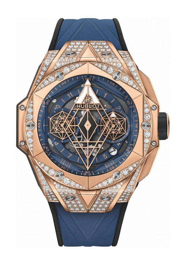 Hublot Big Bang Sang Bleu II King Gold Blue Pavé Men's Watch 418.OX.5108.RX.1604.MXM20