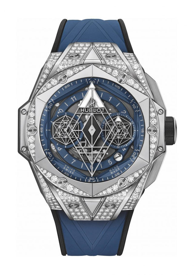Hublot Big Bang Sang Bleu II Titanium Blue Pavé Men's Watch 418.NX.5107.RX.1604.MXM20