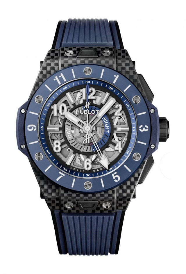 Hublot Big Bang Unico Gmt Carbon Blue Ceramic Men's Watch 471.QL.7127.RX