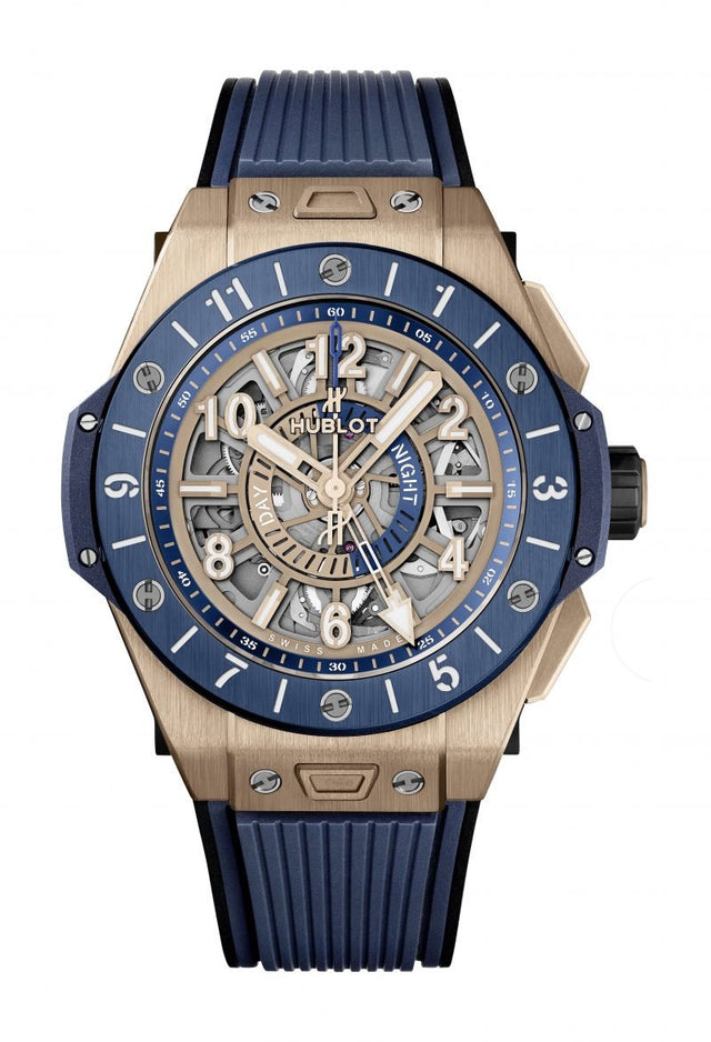 Hublot Big Bang Unico Gmt King Gold Blue Ceramic Men's Watch 471.OL.7128.RX