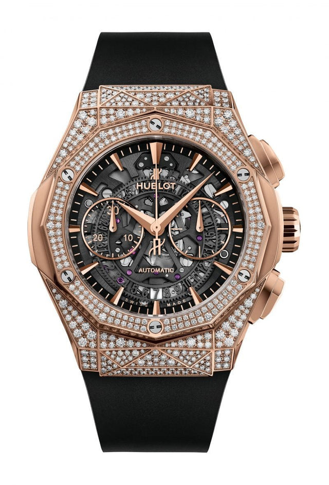 Hublot Classic Fusion Aerofusion Chronograph Orlinski King Gold Pavé Men's Watch 525.OX.0180.RX.1704.ORL19