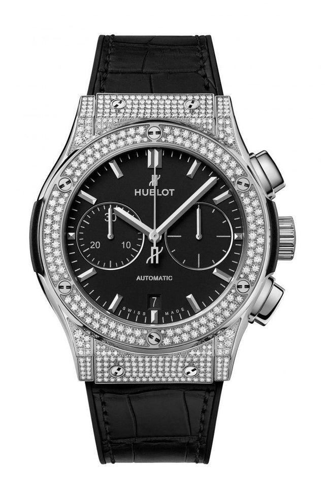 Hublot Classic Fusion Chronograph Titanium Pavé Men's Watch 541.NX.1171.LR.1704