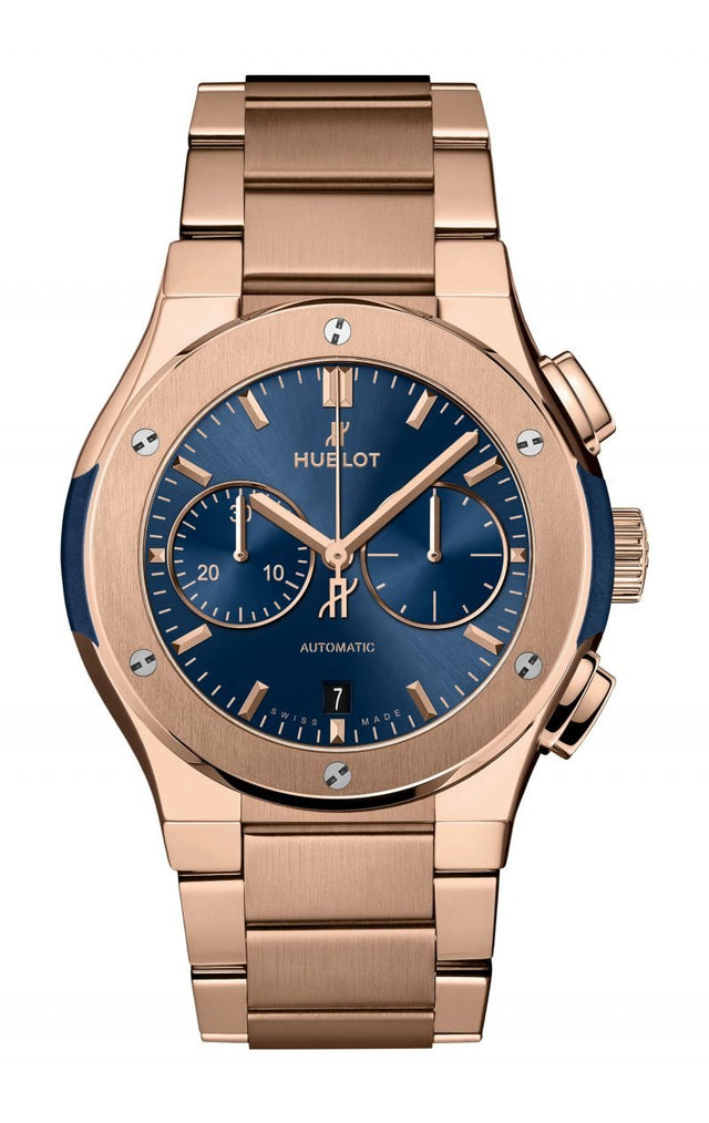 Hublot Classic Fusion Chronograph King Gold Blue Bracelet Men's Watch 540.OX.7180.OX