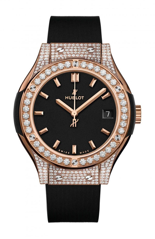 Hublot Classic Fusion King Gold Pavé Woman's Watch 581.OX.1181.RX.1704