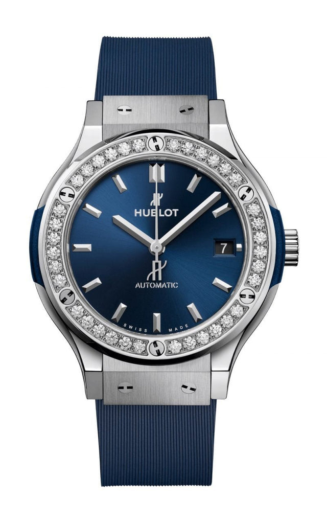 Hublot Classic Fusion Titanium Blue Diamonds Men's Watch 565.NX.7170.RX.1204