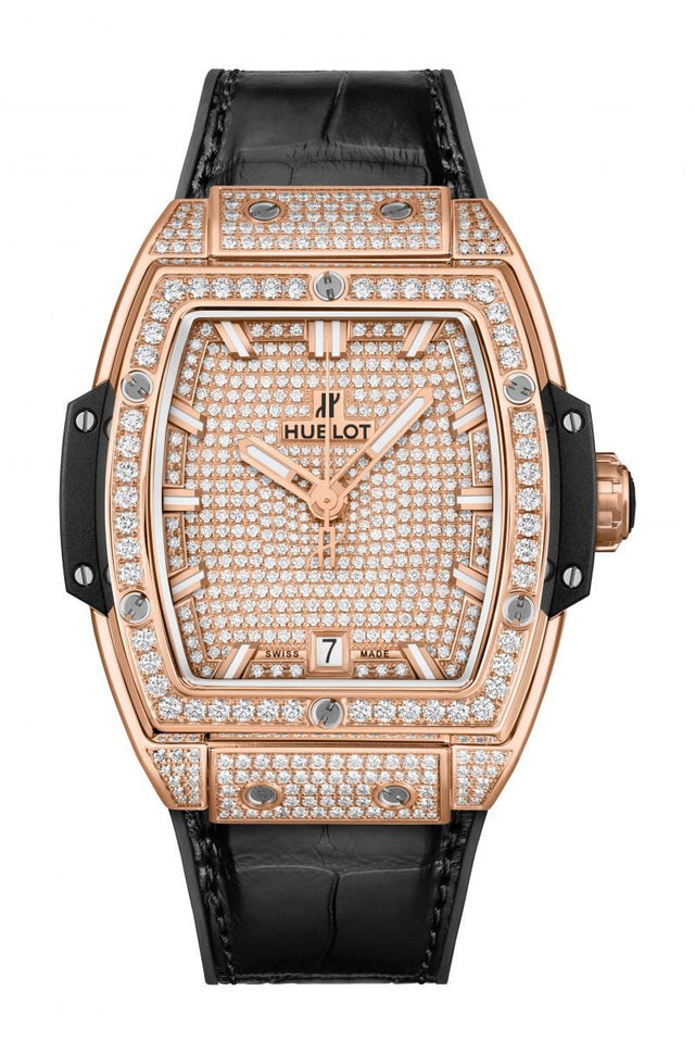 Hublot Spirit of Big Bang King Gold Full Pavé Woman's Watch 665.OX.9010.LR.1604