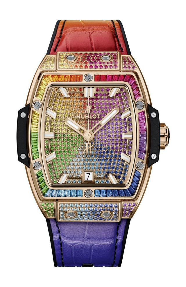 Hublot Spirit of Big Bang King Gold Rainbow Woman's Watch 665.OX.9910.LR.0999