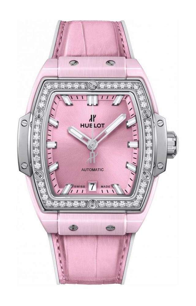 Hublot Spirit of Big Bang Pink Ceramic Titanium Diamonds Woman's Watch 665.RN.891P.LR.1204