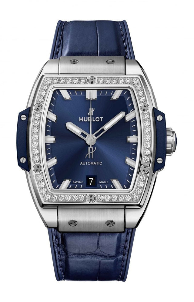 Hublot Spirit of Big Bang Titanium Blue Diamonds Woman's Watch 665.NX.7170.LR.1204