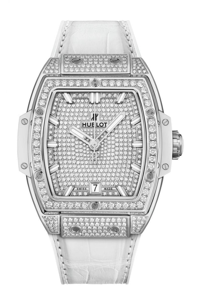Hublot Spirit of Big Bang Titanium White Full Pavé Woman's Watch 665.NE.9010.LR.1604