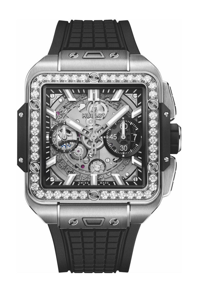 Hublot Square Bang Unico Titanium Diamonds Men's Watch 821.NX.0170.RX.1204