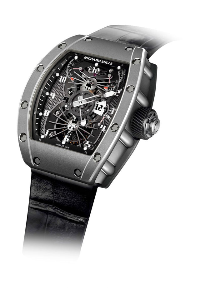 Richard Mille RM 022 Manual Winding Tourbillon Aerodyne Dual Time Zone Men's watch Titanium