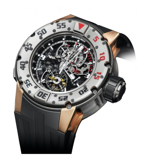 Richard Mille RM 025 Manual Winding Tourbillon Chronograph Diver’s watch Men's watch Red Gold,Titanium