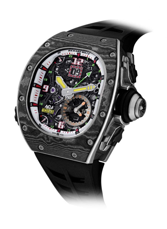 Richard Mille RM 62-01 Tourbillon Vibrating Alarm ACJ Men's watch Carbon,Titanium